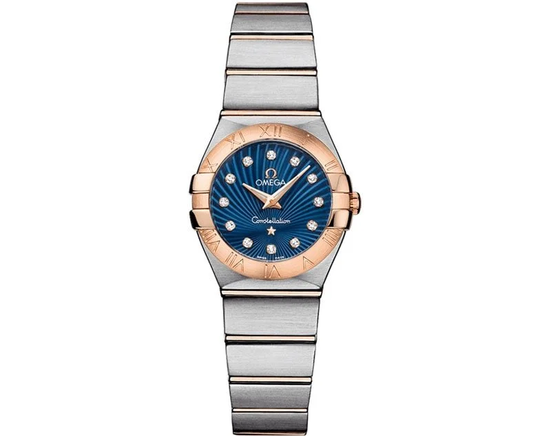 omega ladies watch blue face
