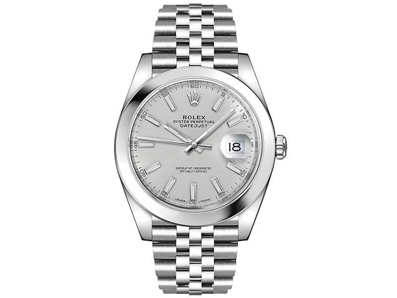 rolex datejust 41mm silver dial